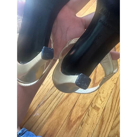 Anne Klein Gold Slingback Heels | Low Heel Dress Shoes | Women’s - Picture 6 of 9